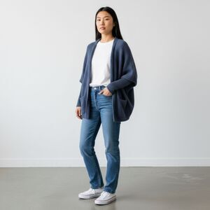 DREAMERS Gray Cozy Dolman Sleeve Sweater Cardigan- M/L